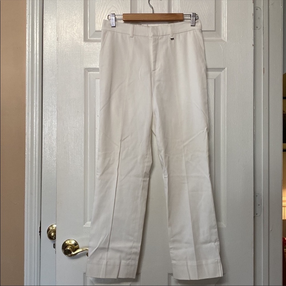 BOGNER White Cotton Trouser Cropped Pants